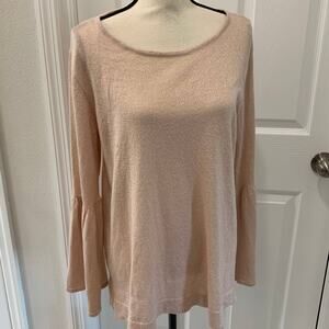 NWOT Calvin Klein Gold Metallic Bell Sleeved Sweater - XL